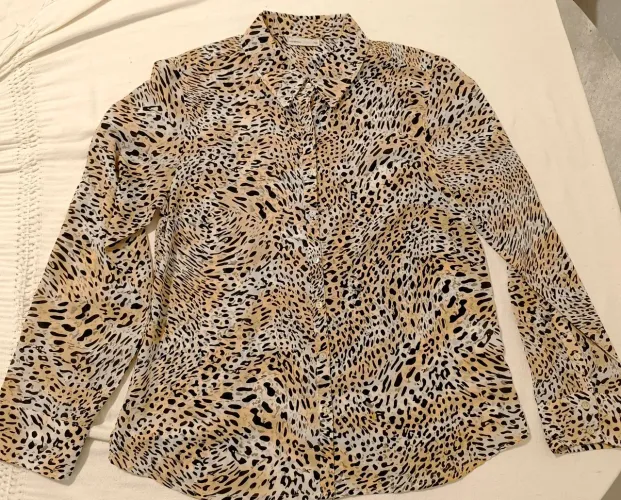 Camisa animal print Luigi Bertolli tamanho 46 usada