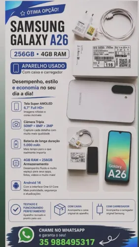 Galaxy A26 Branco 256gb/4gb