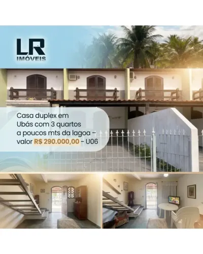 Casa duplex em Ubás com 3 quartos a poucos mts da lagoa U06