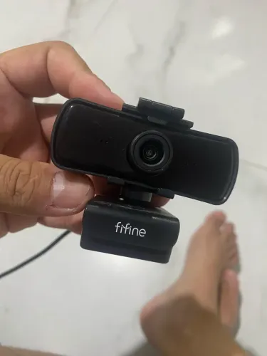 Microfone fifine com suporte articulado + Câmera fifine 2k 