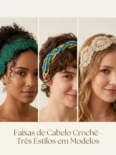 Faixa de cabelo de crochê