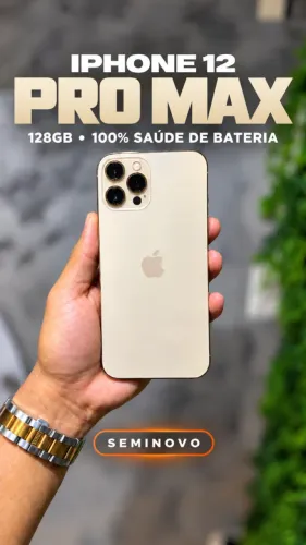 iPhone 12 Pro Max 128GB Dourado Seminovo ? Bateria 100%