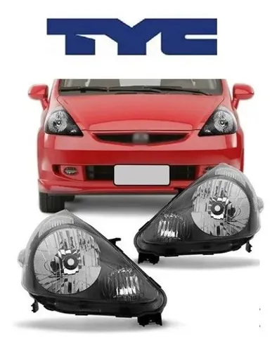 Farol honda fit mascara negra t.y.c 2003 2004 2005 2006 2007 2008