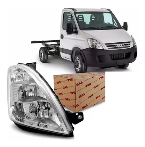 Farol iveco daily cromado t.y.c 2007 2008 2009 2010 2011 2012 2013 2014 2015 2016 2017