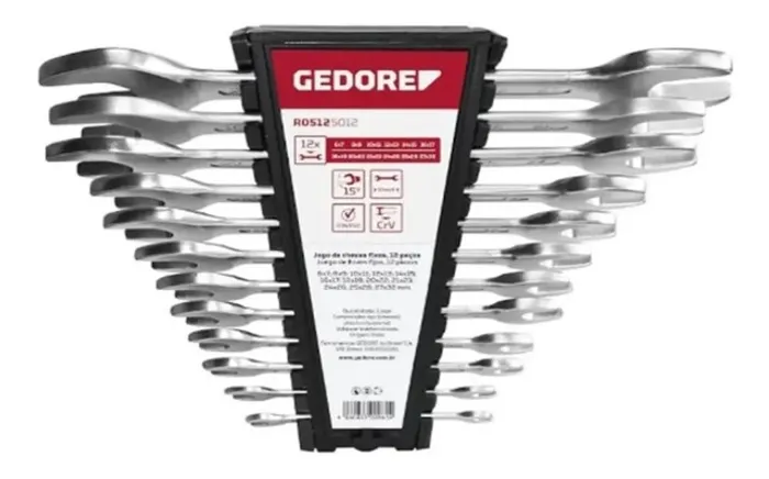 Jogo Chave Fixa 06 A 32mm C/ 12 Peças R05125012 - Gedore Red