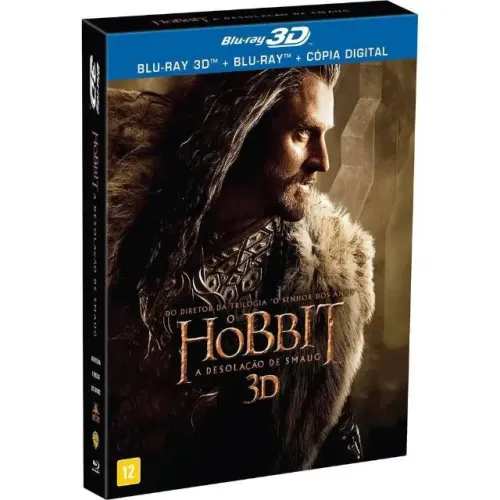 Blu-ray - Hobbit - A Desolação de Smaug - Edição 2D e 3D com Luva - Lacrado Original