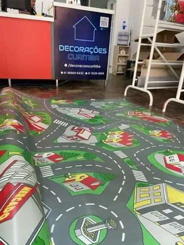 Piso antiderrapante infantil auto pista 2 metros largura