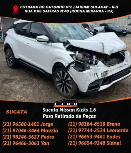 Sucata Nissan Kicks 1.6 Para Retirada de Peças