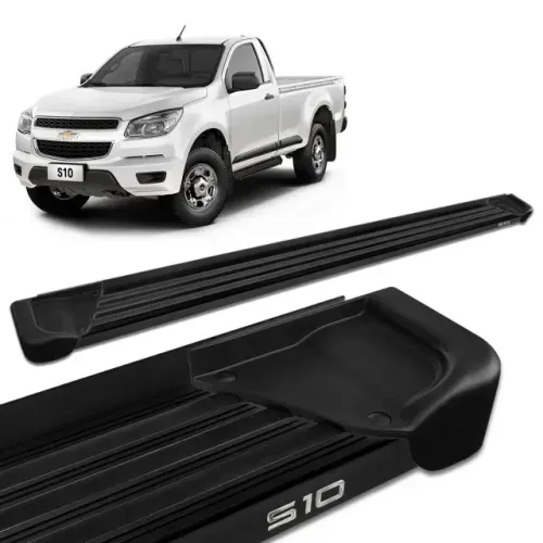 Estribo Chevrolet S10 012 - Cabine Simples - Alumínio Preto