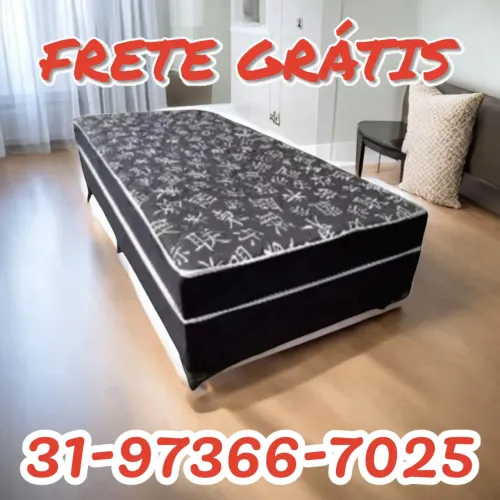 CAMA SOLTEIRO BOX / NOVAS / COLCHÃO FIXO D33