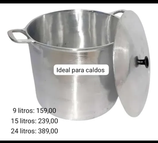 Caldeirão De Alumínio Batido Grosso p/ Caldos e etc...