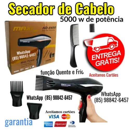 Grande promoção! Secador de cabelo profissional 5000w de potência entrega Grátis