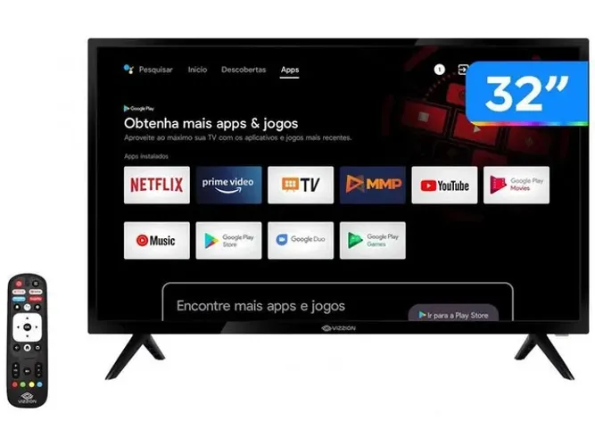 Smart TV 32? HD D-LED Rig Vizzion BR32D1SA