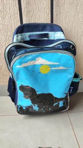 Mochila Infantil Dinossauro Azul