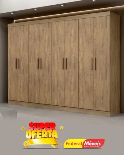 Guarda Roupa Casal 100% MDF 8 Portas 4 Gavetas Super Lindo Fazemos Entrega