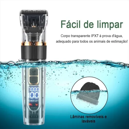 Máquina de tosar recarregável profissional resistente a agua