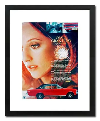 Opala Gran Luxo 1971 - Quadro decorativo com propaganda original de revista