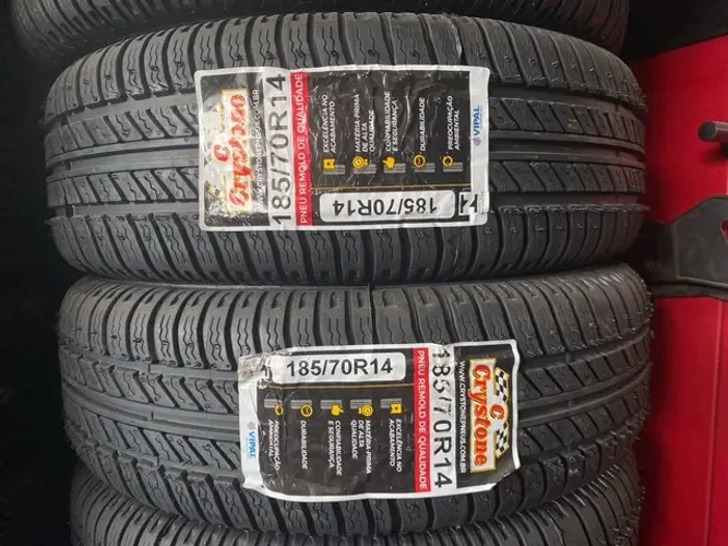 2 pneus Crystone 185/70r14 (borracha premium vipal)