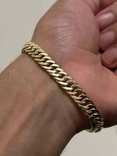 Pulseira 30g maciço ouro 18 modelo grumet