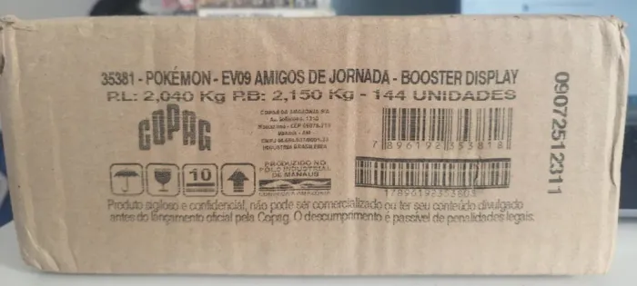 Caixa Matriz Booster Box Pokémon Amigos De Jornada Copag Original Lacrada