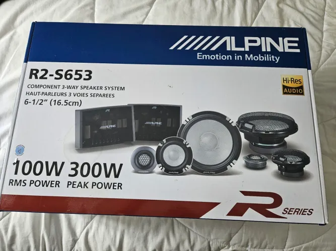 Kit 3 vias Alpine R2 S653 + aros para coluna - ñ focal blam audison hertz