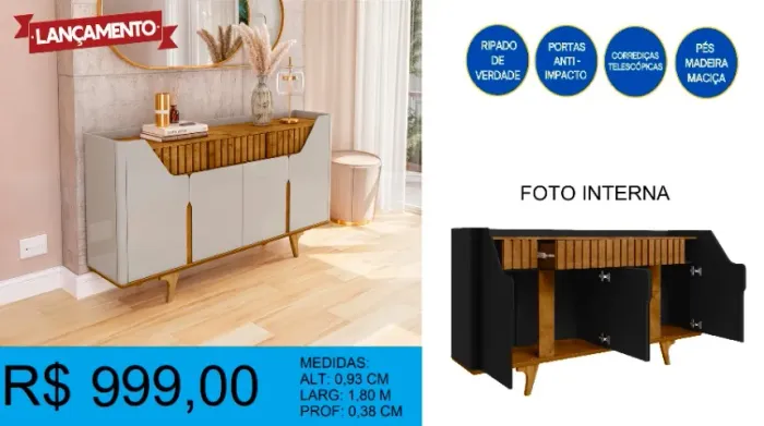 NOVIDADE-QUALIDADE-PREÇO BAIXO-LINDO APARADOR-SUPER VERSATIL 