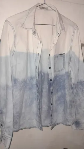 Camisa Jeans Masculina Manga Longa