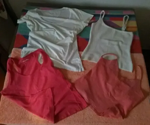 Lote de roupas femininas: camisetas e regatas
