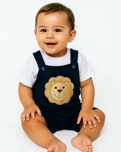 Macacão Infantil com Leãozinho - linha baby - roupas recém-nascido