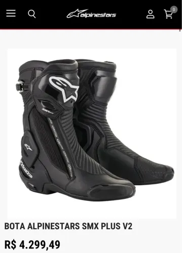 Botas de Moto Alpinestars SMX-Plus- Preta