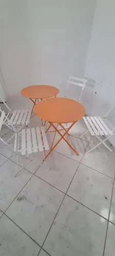 Jogo de Mesa e Cadeiras Dobráveis Laranja de Jardim