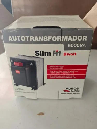 Autotransformador Slim Fit 5000Va 20A Bivolt Com Fusível Térmico Rearmável - Force Line