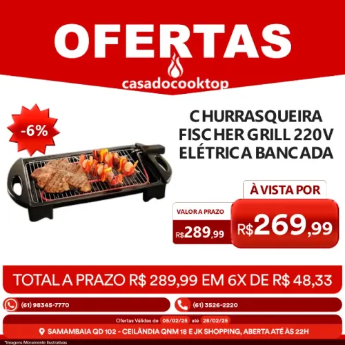 Churrasqueira Fischer Grill 220V Elétrica Bancada