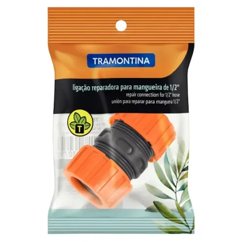 Kit 02 Unidaddes - Ligação Reparadora Tramontina em Plástico para Mangueira 1/2"