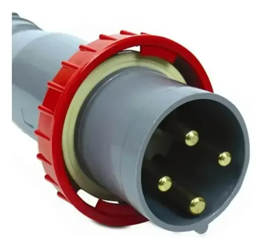 Plug Macho Termoplástico 3p+t 63a-6h Vermelho Steck S4576