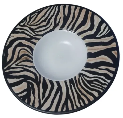 Prato Risoto Cerâmica Zebra HD Scalla 6 unidades 