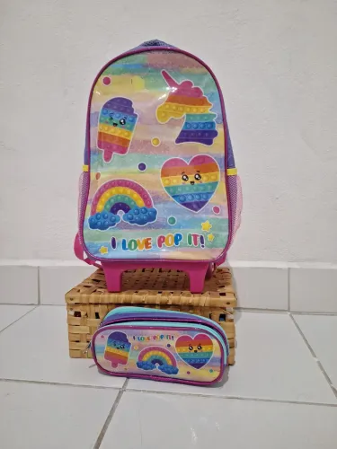Mochila Infantil Pop It com rodinhas