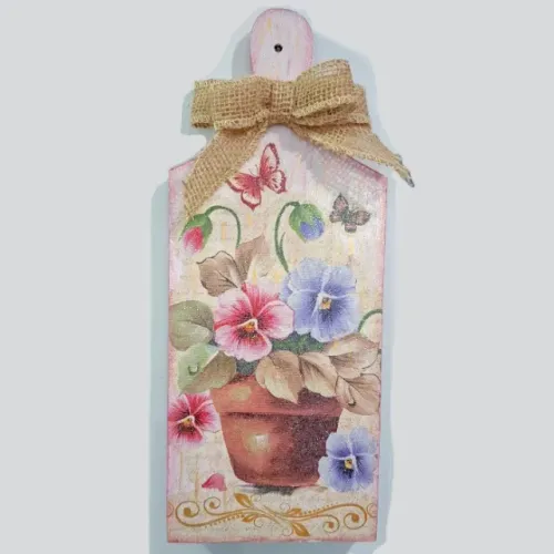 Decoupage em Tábua de Carne 14 x 35cm