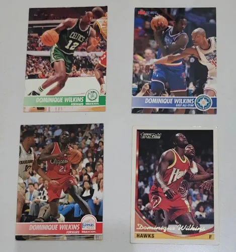 Lote 4 Cards NBA Dominique Wilkins All Star Game Boston Celtics Los Angeles Clippers Hawks