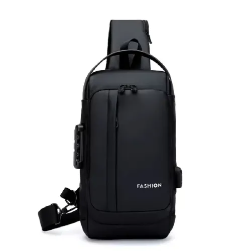 Mochila Tiracolo Masculina De Ombro Antifurto Com Porta Usb