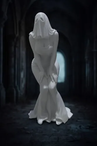 Escultura Decorativa Feminina Fantasmagórica - Peça Única e Misteriosa!