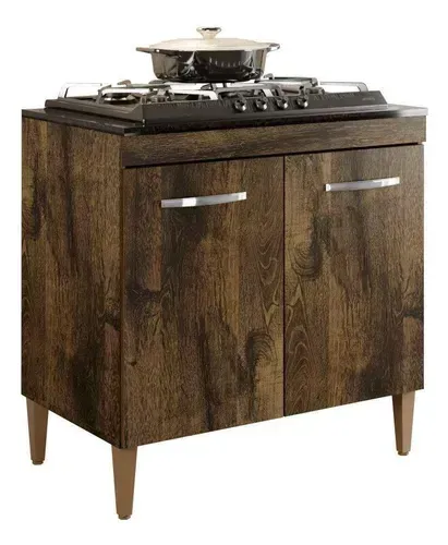 Balcão p/ Cooktop 4Bcs Sevilha Kaiki Moveis Ipê - Entrega Rápida! 