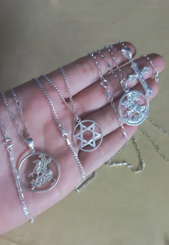 Conjunto de prata 925 maciça (PROMOÇÃO PRA HOJE)