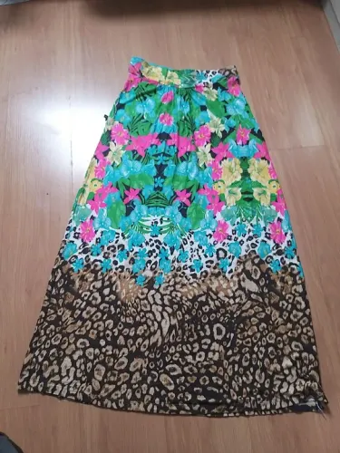 Saia longa estampada floral