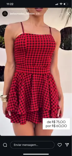 Vestido Xadrez Vermelho com Desconto!