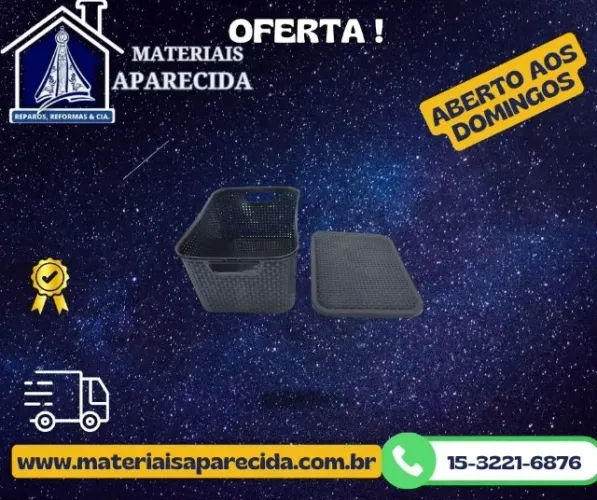 Caixa Rattan Preta 15 LTS Arqplast