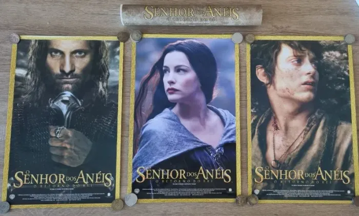 3 Pôsters - O Senhor dos Anéis - O Retorno do Rei - Original - 2003 - Perfeito Estado  