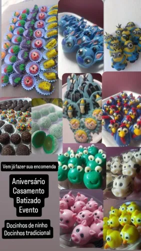Trabalho com doces personalizados com pasta de Ninho e doce tradicional