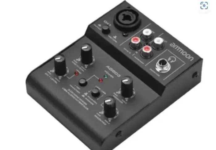 Mesa e Interface de Mixagem Ammoon Ags03 com 3 Canal