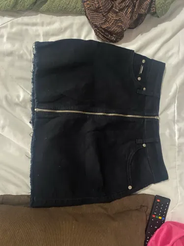 Saia jeans preta DAMYLLER JEANS